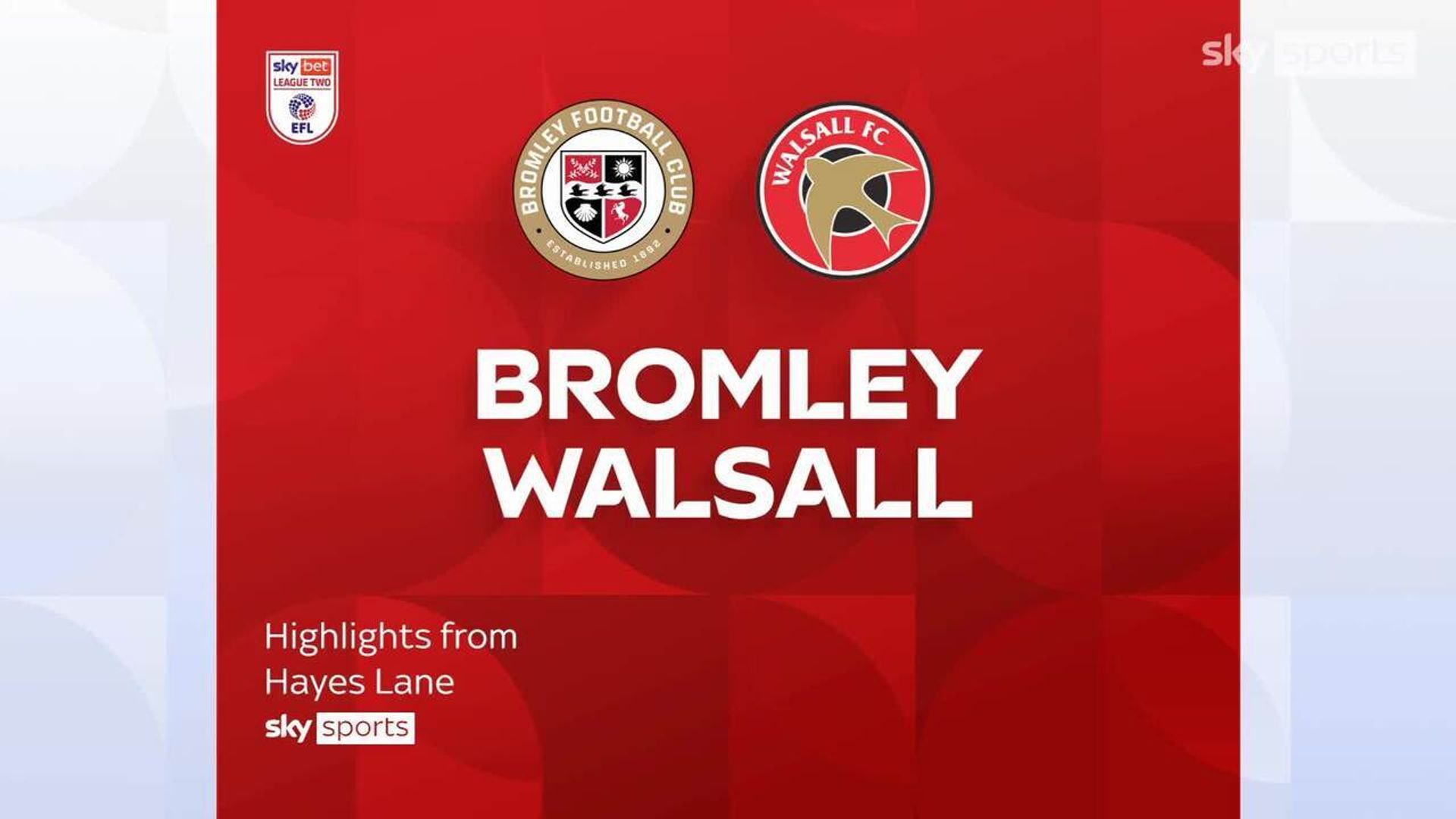 Bromley 3-1 Walsall
