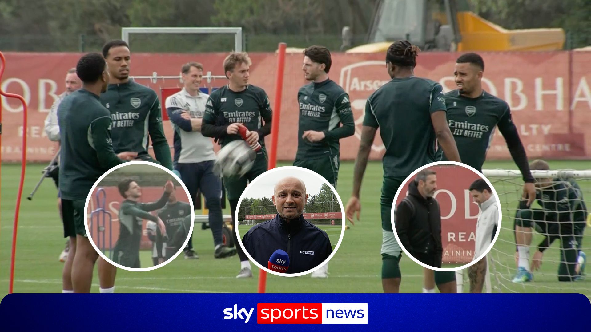 Arsenal training: Rice dances, Pires joins Arteta, but Dowman misses out through GCSEs
