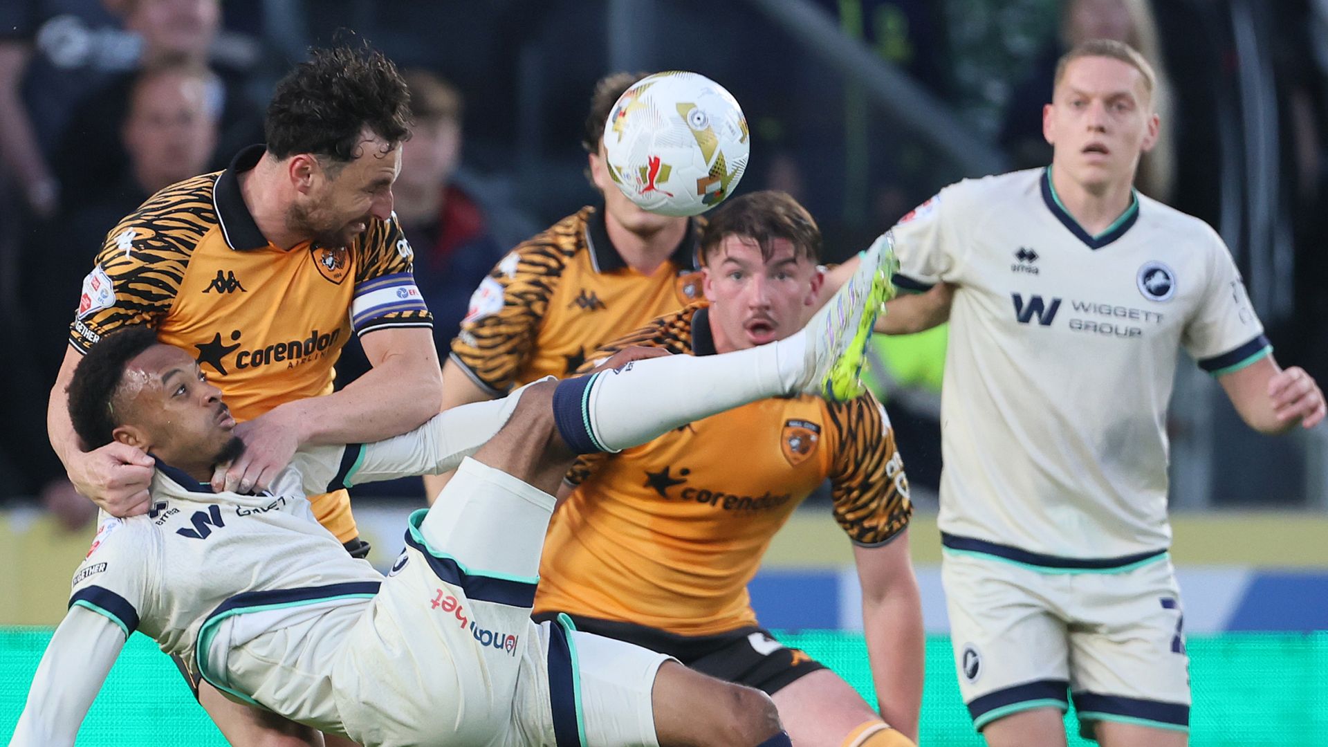 Millwall have late goal ruled out in tense first leg at Hull