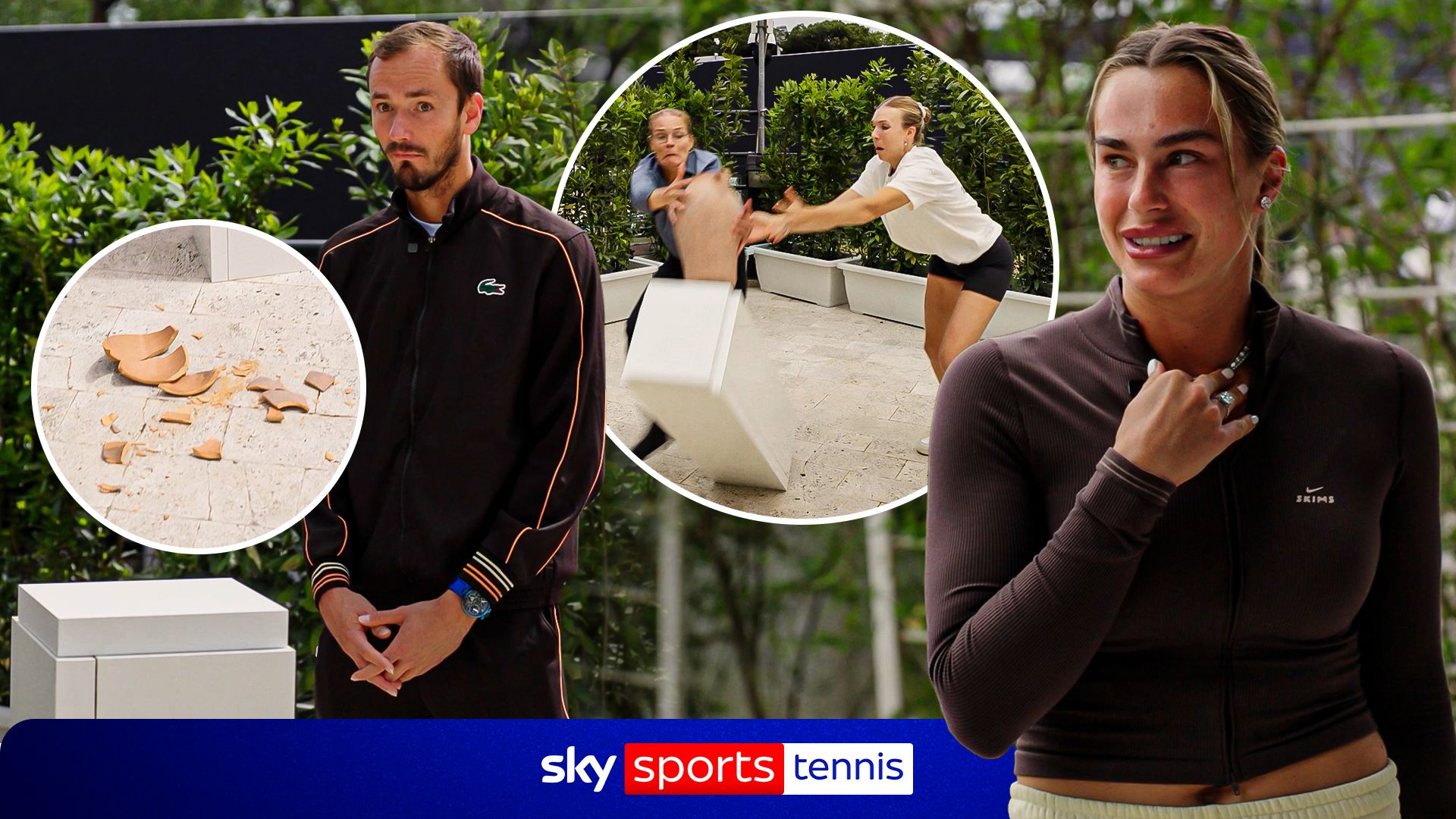 'Oh my God!' 😂😱 Tennis stars think they've smashed priceless artifact!