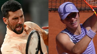 Former French Open winners Novak Djokovic and Iga Swiatek are both in Grand Slam third round action on Friday