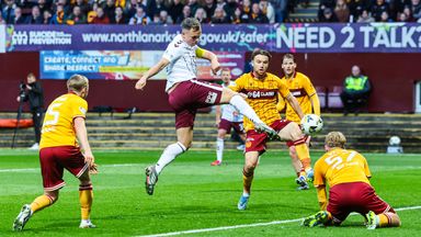 Hearts' Lawrence Shankland scores to make it 1-1 against Motherwell