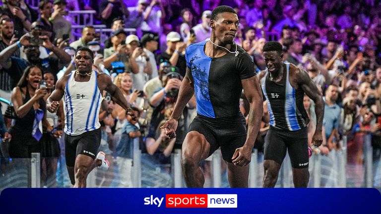 American Fred Kerley won the 100 metres at the Enhanced Games in 9.97 seconds, a time that would have placed him last at the Paris Olympics two years ago, where he ran 9.81 and won bronze