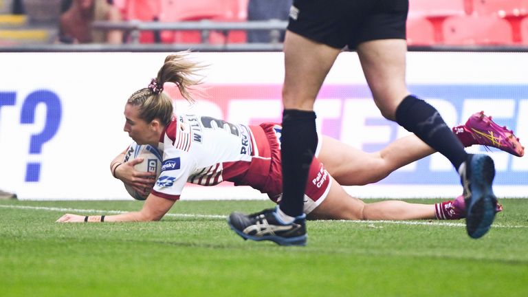 Wigan captain Georgia Wilson scored their first try of the final in the sixth minute