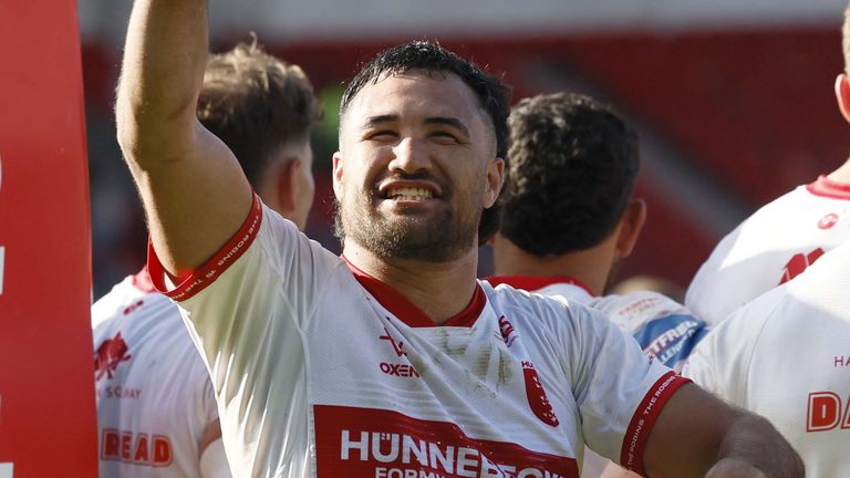 Peta Hiku celebrates after the final whistle