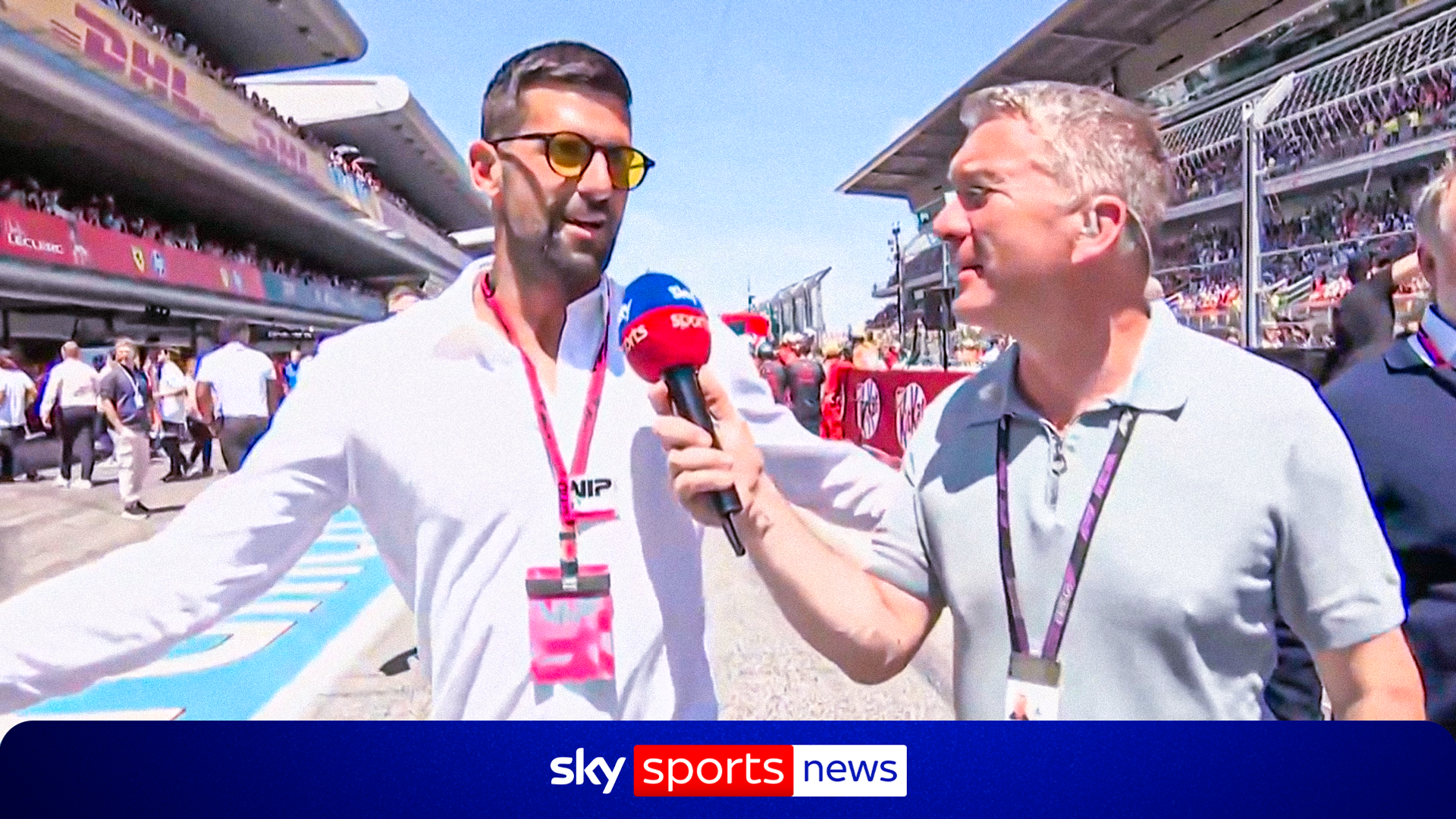 Novak at the F1: Tennis superstar discusses the race and Wimbledon prep