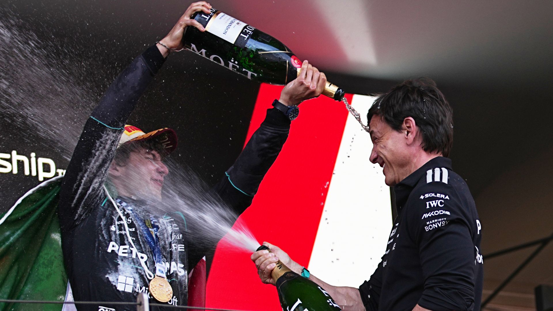 Wolff reveals unease at joining Antonelli on podium amid Russell woe