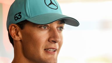 George Russell at the Barcelona-Catalunya GP
