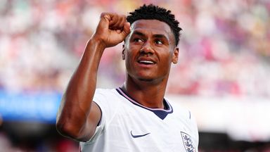 Ollie Watkins celebrates after scoring England's third goal against Costa Rica