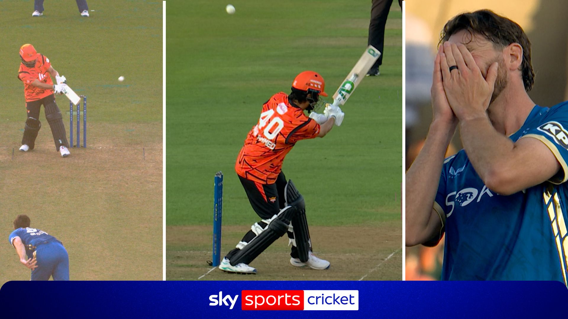 Outrageous! Ahmed hits hat-trick ball for massive six!