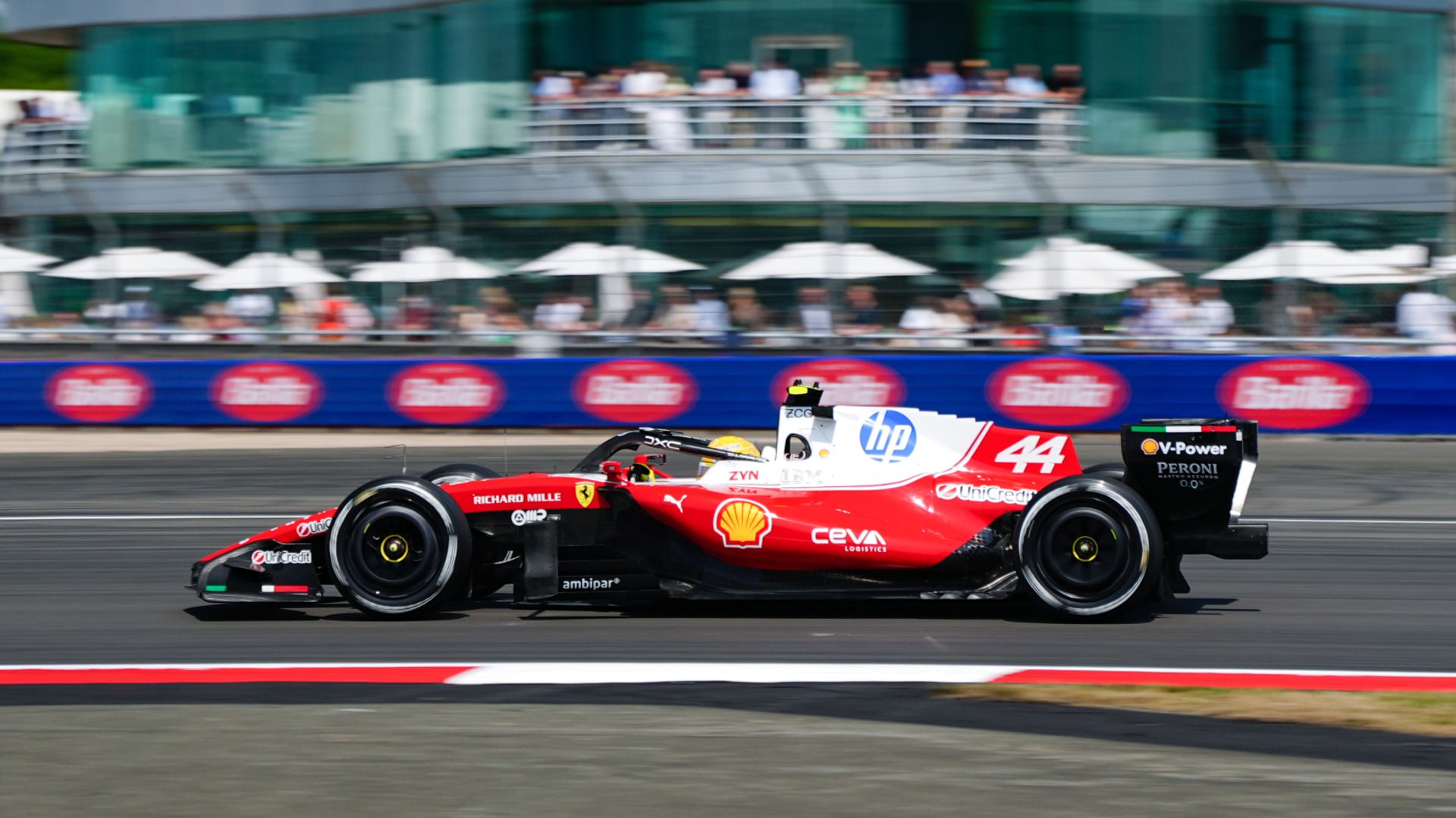 British GP: Hamilton flying for Ferrari in sole practice LIVE!