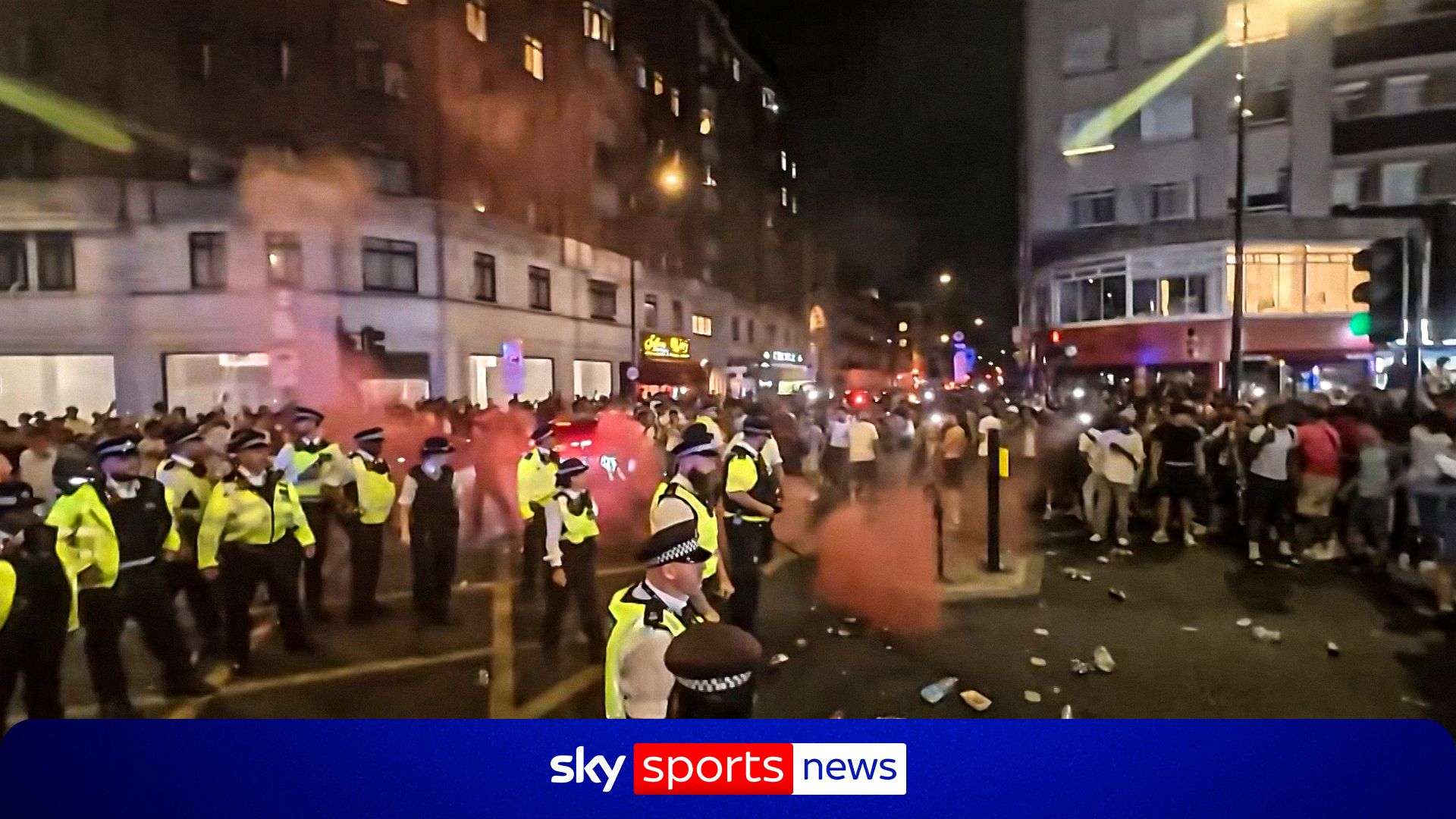 Clashes between fans and police in London after France vs Morocco World Cup match