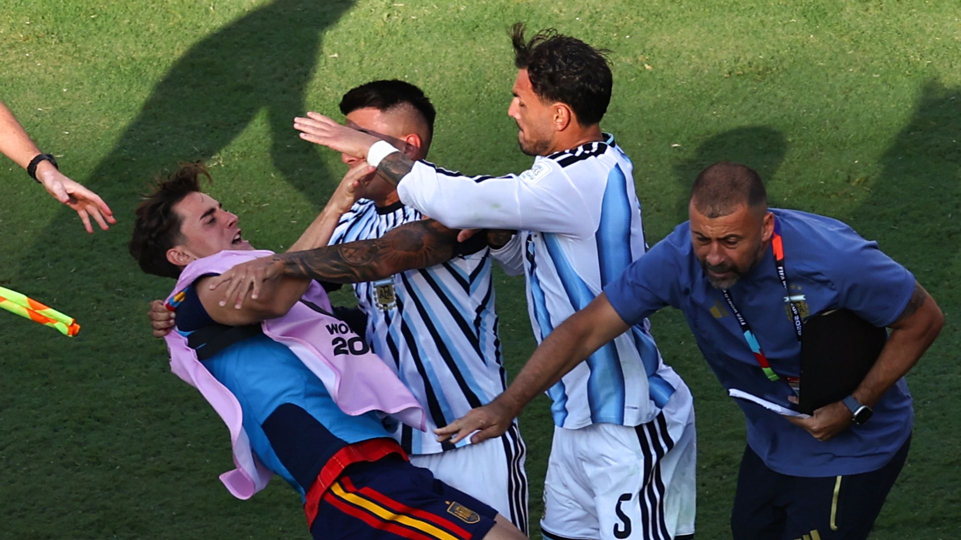 Paredes sent off after World Cup final as Argentina players hit out