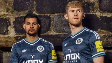Bruno Guimaraes and Lewis Hall model Newcastle 267/27 away kit (picture courtesy of adidas)
