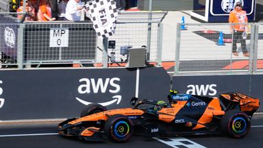 Lando Norris wins the Hungarian GP (AP Photo/Darko Bandic)