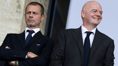 UEFA president Aleksander Ceferin and FIFA president Gianni Infantino