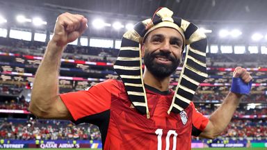Mohamed Salah celebrates following Egypt's penalty shoot-out win over Australia