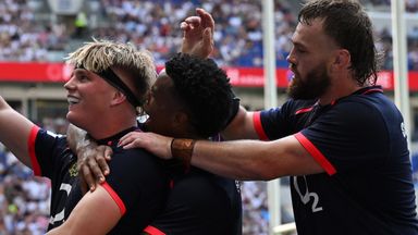 Henry Pollock scored three as England thrashed 14-player Fiji