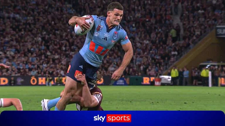 Nathan Cleary scored two first-half tries for New South Wales