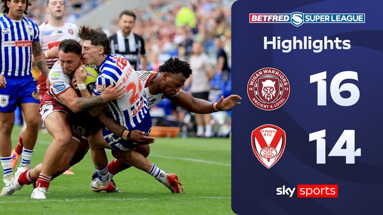 Highlights of the Super League match between Wigan Warriors and St Helens