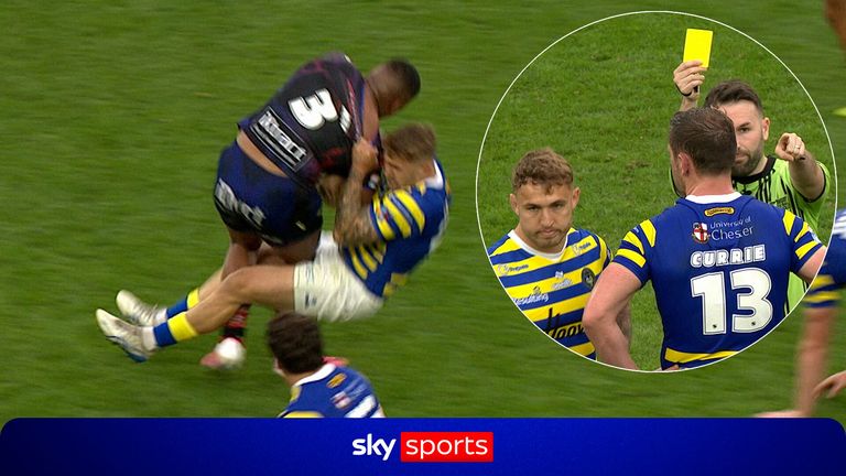 Warrington's Sam Powell was sent to the sin-bin for a hip drop on Niu