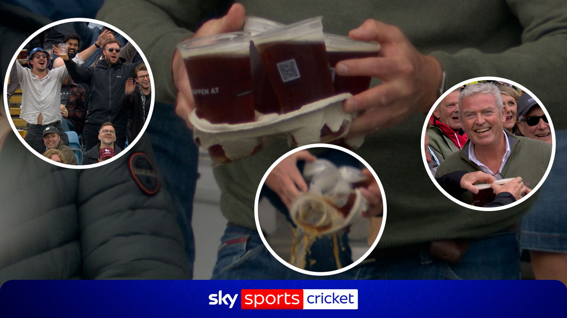 'You could see it coming!' | Hilarious moment as fan drops his pints!