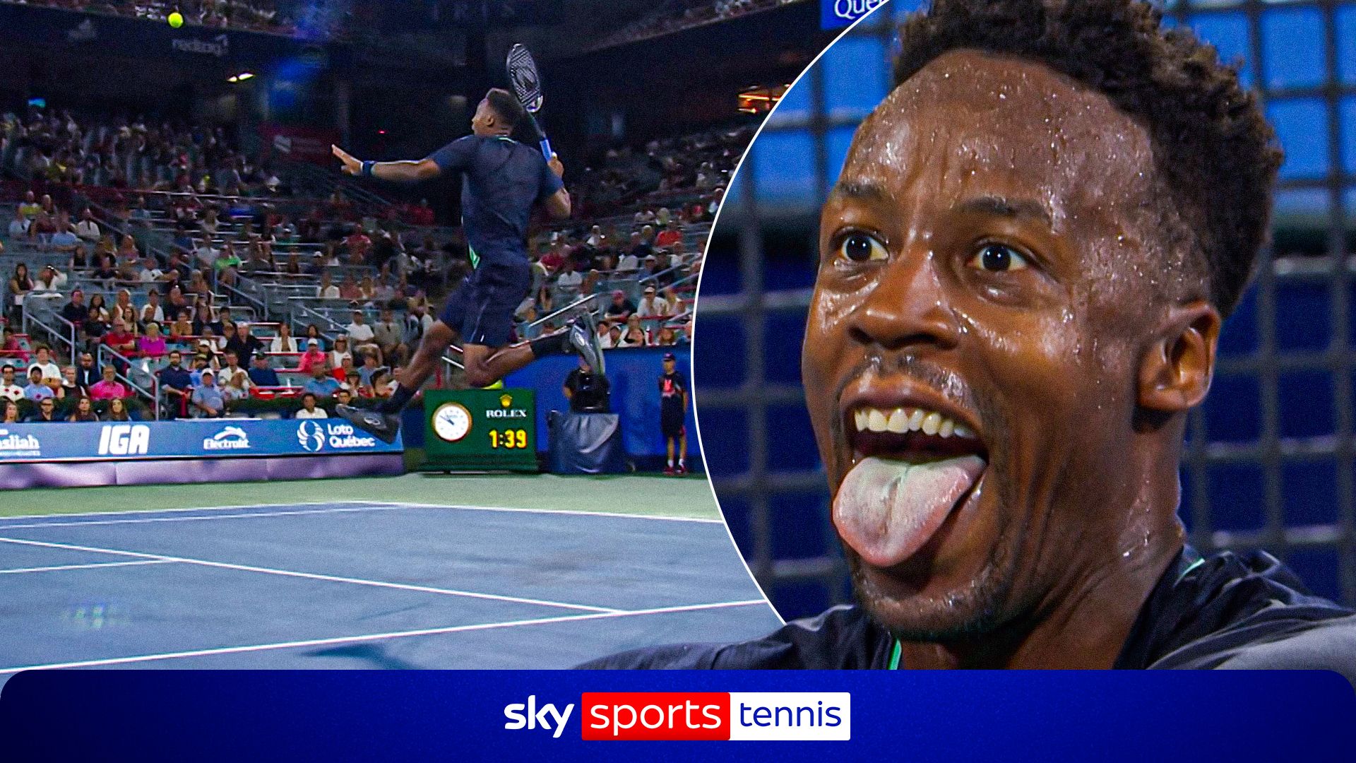 Monfils sends Canada wild with TWO Michael Jordan-esque leaping shots!