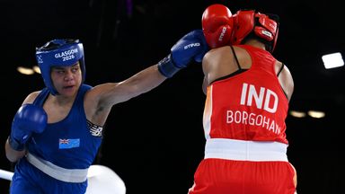 Tarona Taafaki (right) lost 5-0 before claiming Commonwealth bronze in Glasgow