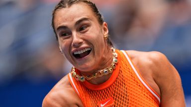 Aryna Sabalenka is through to the last 16 of the US Open after a straight-sets win over Kamilla Rakhimova