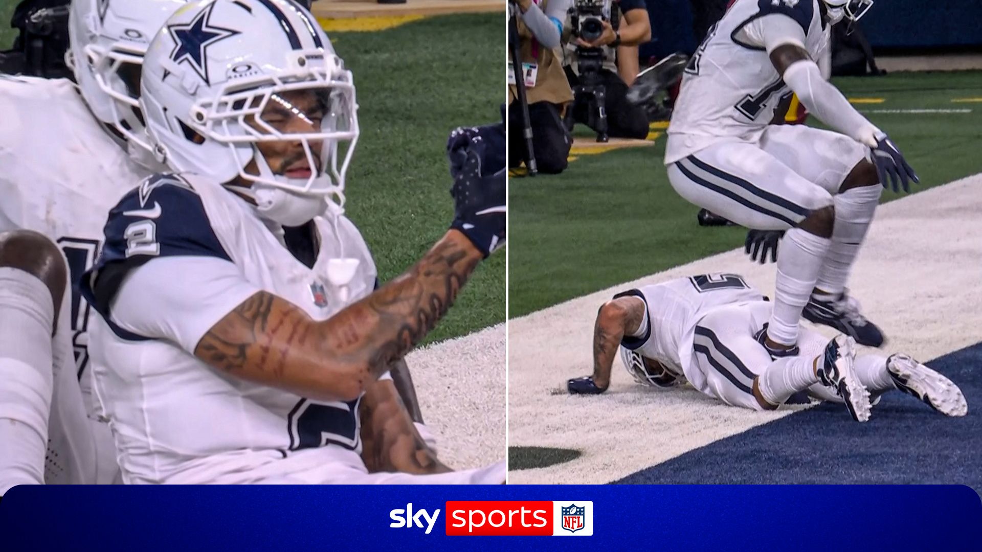 That HAS to hurt! | Player leaves game after team-mates' unfortunate landing!