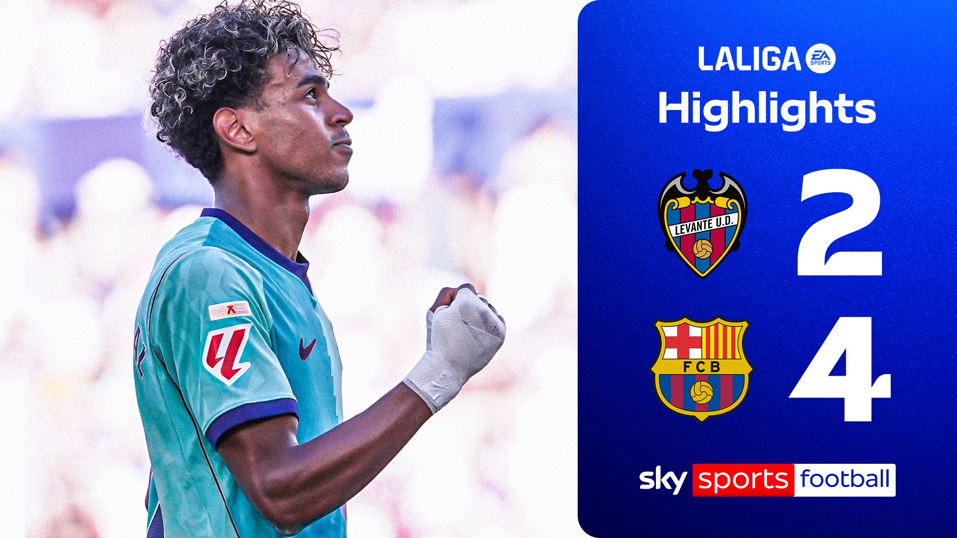 Lamine Yamal scores twice as Barcelona avoid late Levante scare