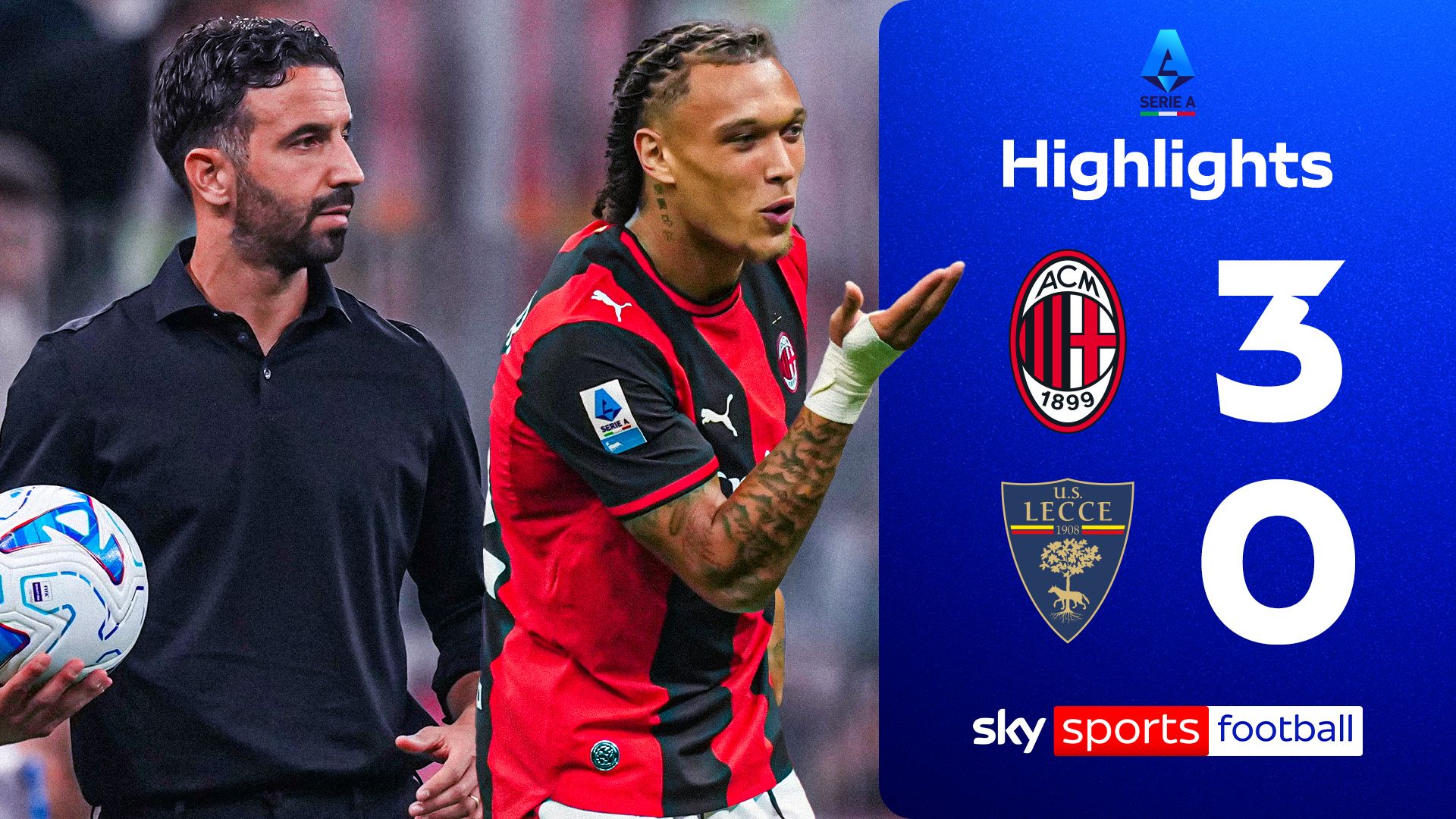 Amorim's Milan bounce back with three over goalless Leece 