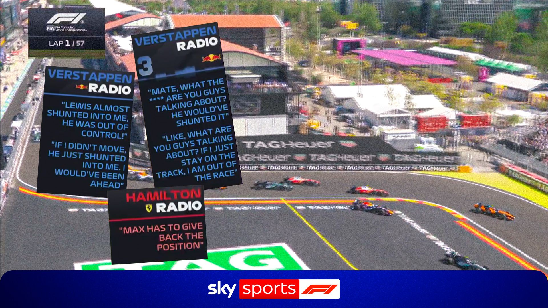 'What the **** are you on about?!' - Max FUMES at Lewis after being forced off track