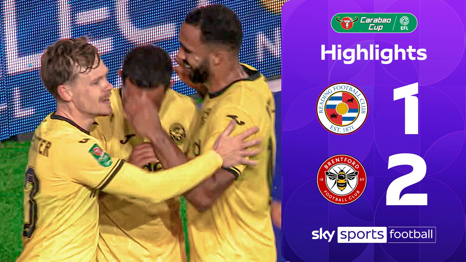 Brentford beat Reading to advance into Carabao Cup last 16