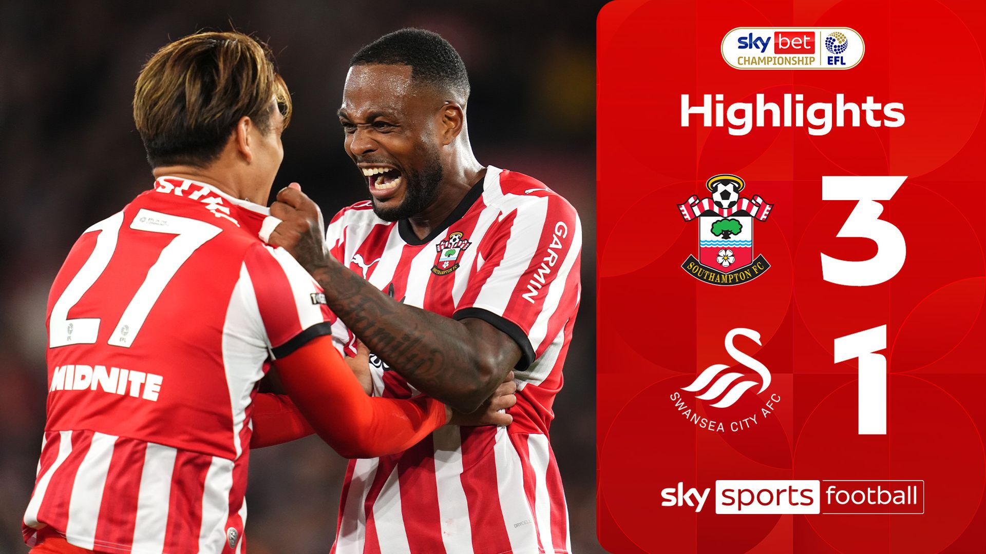 Southampton cruise past Swansea to move into top half
