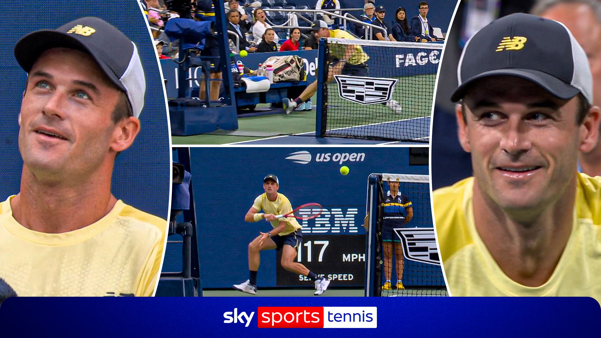 'That will make the highlight reel!' - Paul goes round the net twice at US Open!