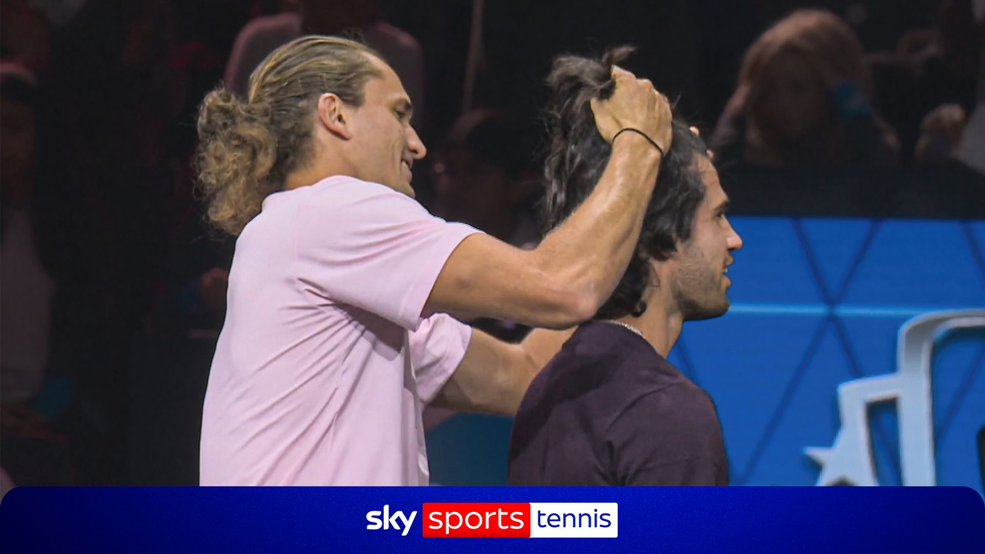 Future career as a barber? Hilarious moment Zverev helped style Alcaraz's hair!