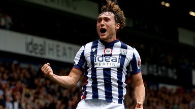Callum Styles of West Brom celebrates after making it 1-1