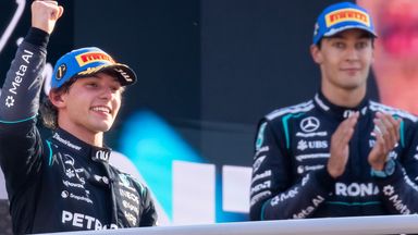 Kimi Antonelli and George Russell (Erlhof/picture-alliance/dpa/AP Images)