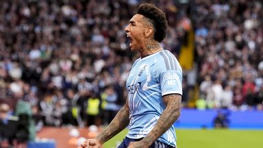 Igor Jesus celebrates his goal at Villa Park