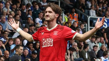 Johnny Kenny celebrates after scoring for Preston at QPR