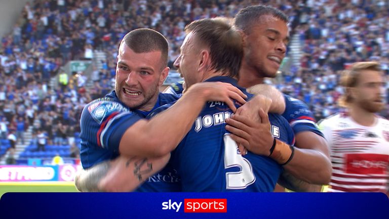 Wakefield's Tom Johnstone opened the scoring for the visitors after Wigan took the lead 