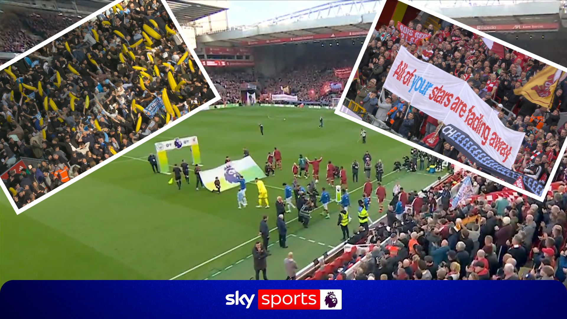 Anfield erupts into boos as Man City take to pitch