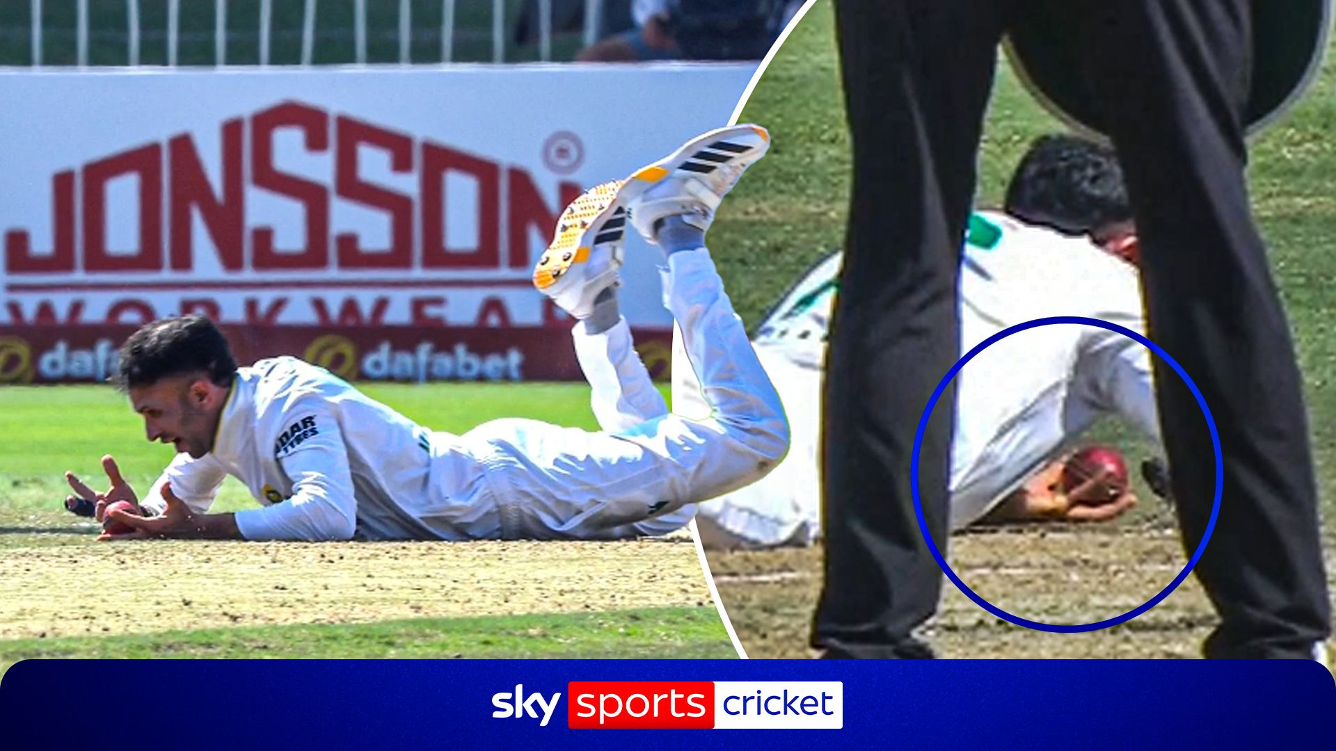 Brilliant angles show Maharaj's juggling catch to dismiss Renshaw
