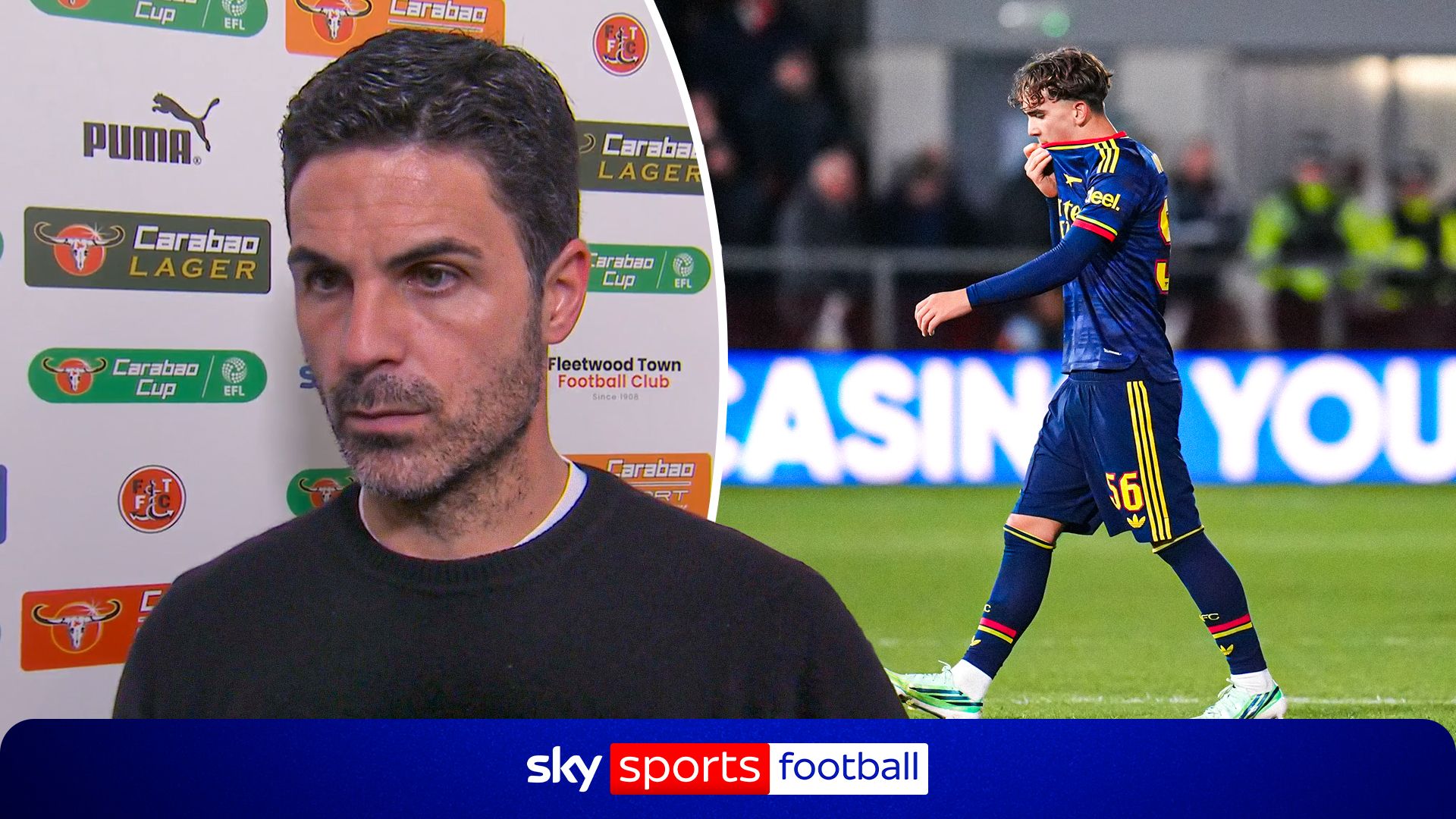 Arteta's FULL reaction to Fleetwood knocking out Arsenal & Dowman red