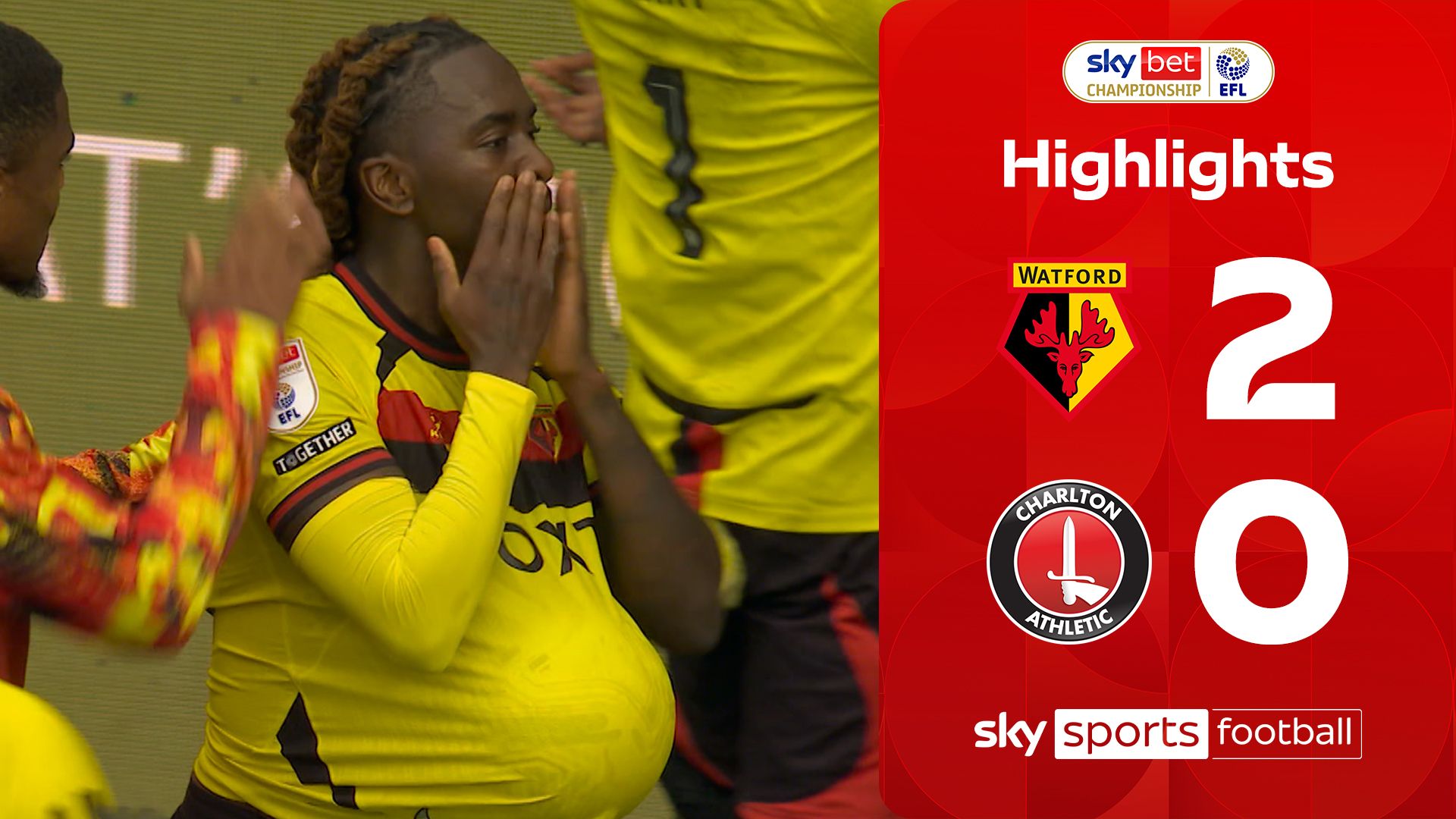 Watford end losing streak with dominating performance against Charlton