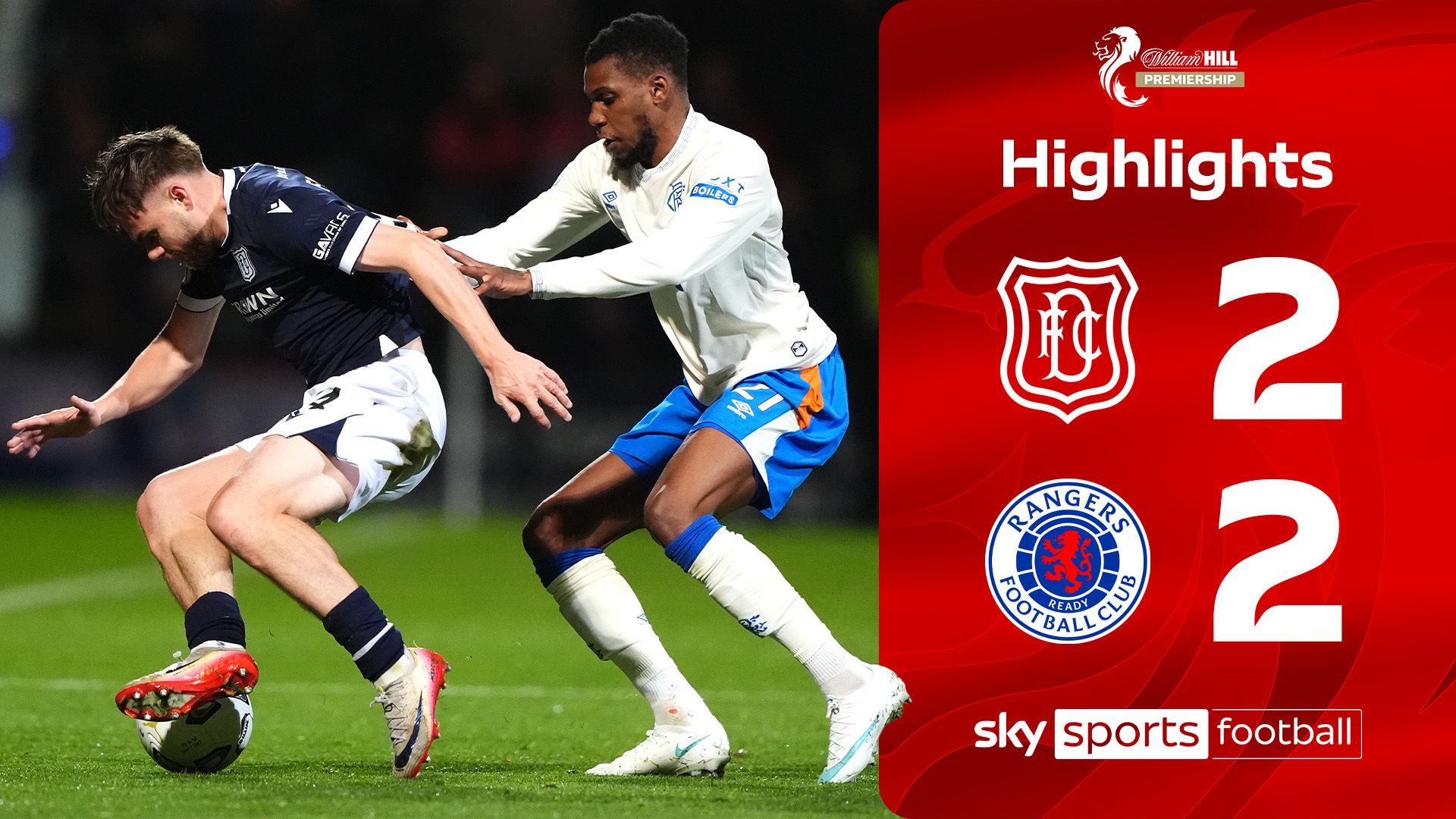 Dundee hold off Rangers in thriller as they both take a point