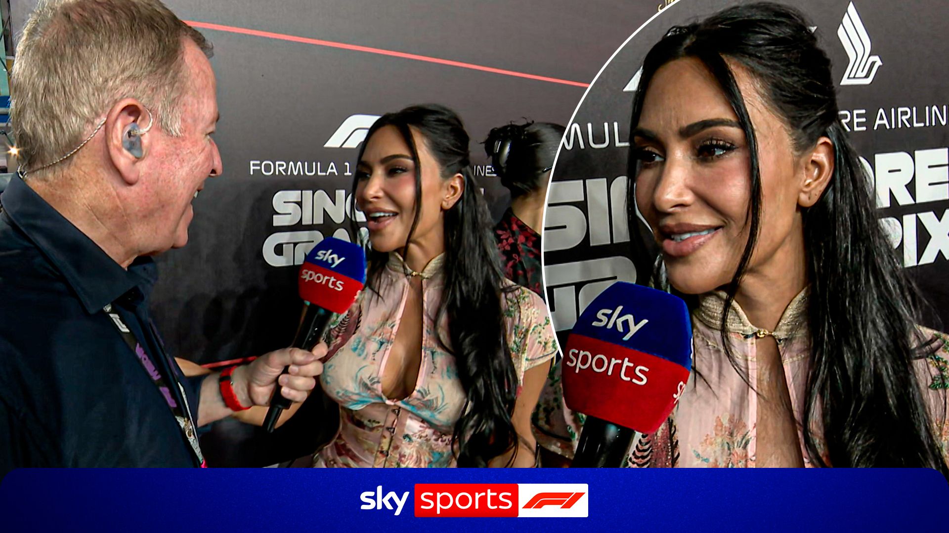 'We got off on the wrong foot?!' - Brundle meets Kim K on Singapore GP Grid Walk!