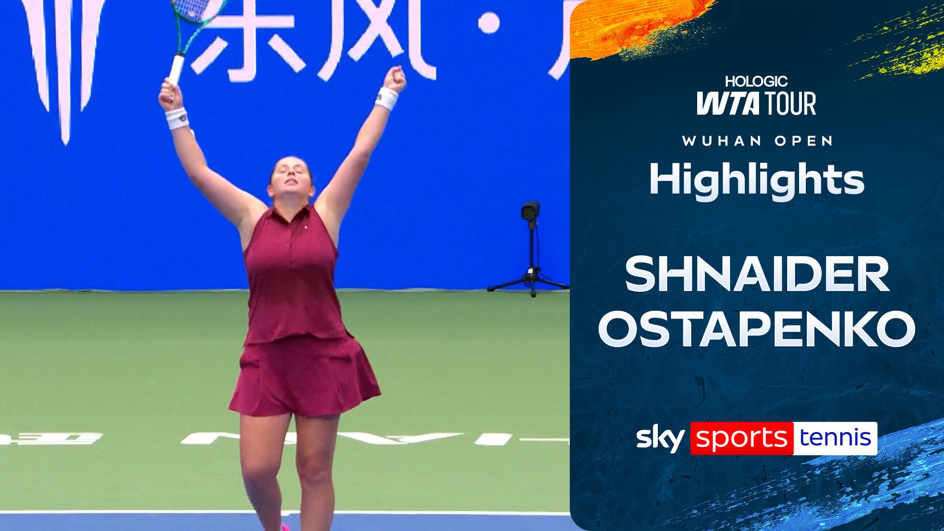 Ostapenko powers to Wuhan Open semis with straight-sets win over Shnaider