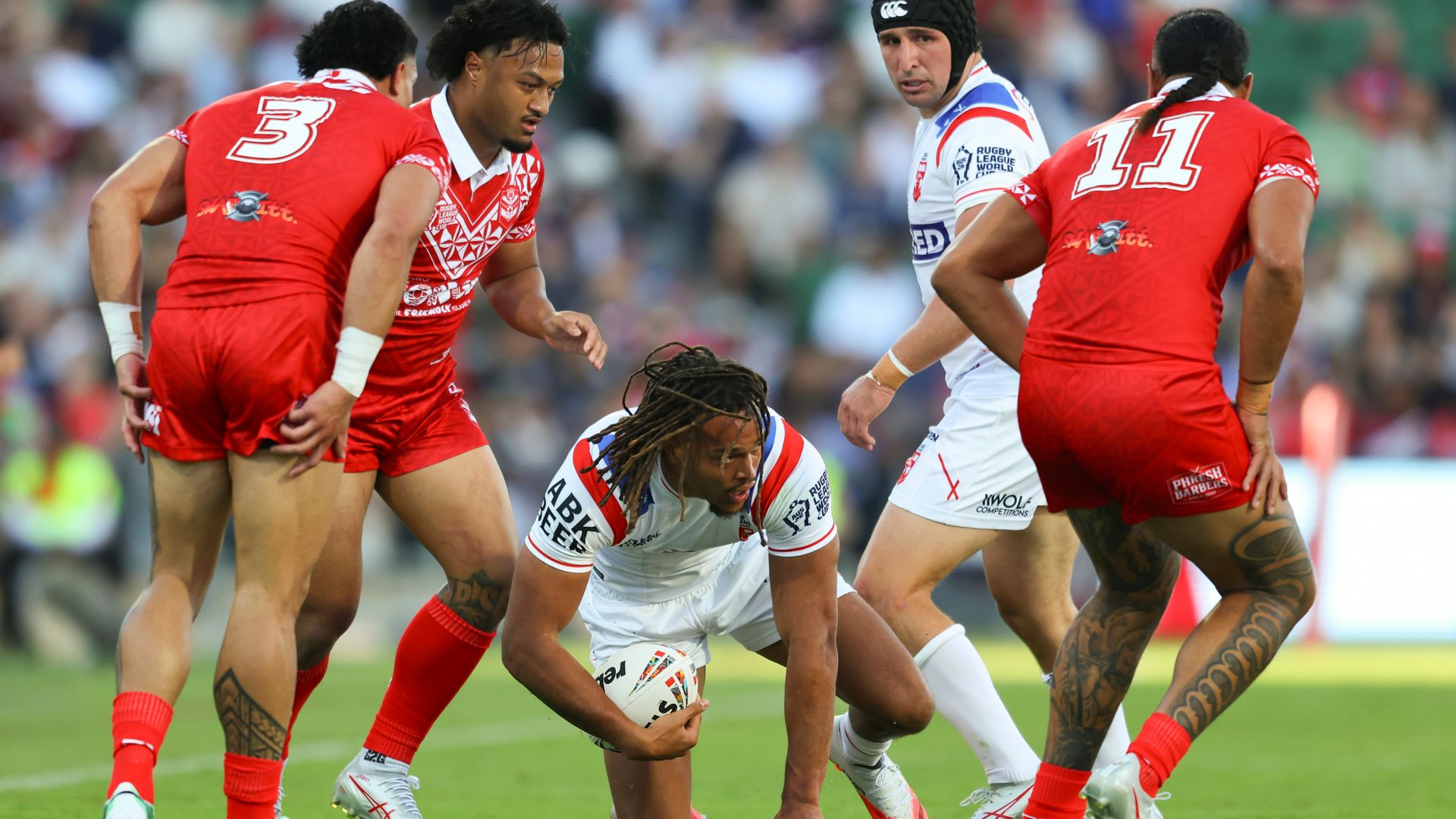 Rugby League World Cup LIVE! England trail Tonga after ferocious start